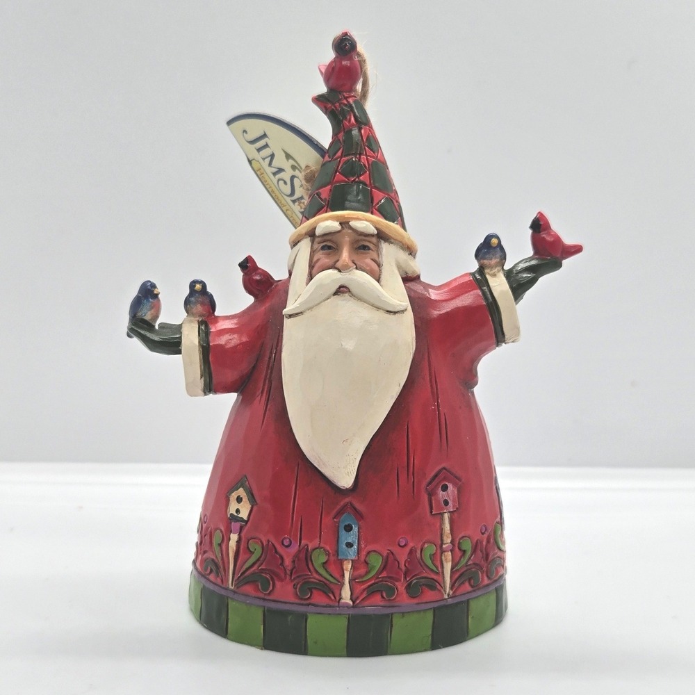 Jim Shore Heartwood Creek Santa with Birds & Birdhouses Ornament 2012